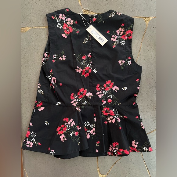 Rebecca Taylor Sleeveless Floral Top Black size 4 Small - Picture 2 of 4